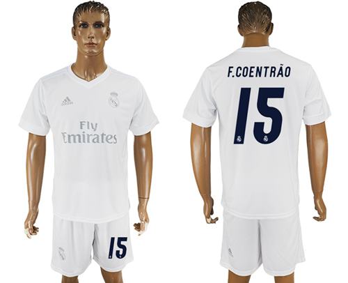 Real Madrid #15 F.Coentrao Marine Environmental Protection Home Soccer Club Jersey
